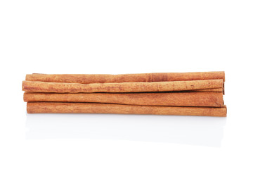 Cinnamon sticks isolated on white