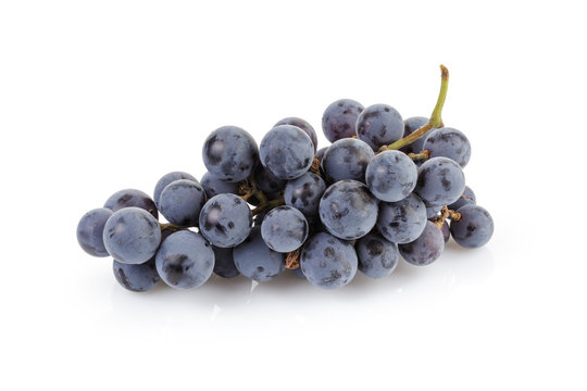 black isabella grapes isolated on white