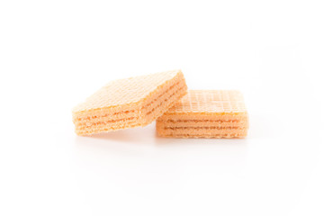 orange wafer on white background