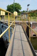 Footbridge on top of sluice gate.