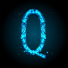 Alphabets  of blue glittering stars of Illustration
