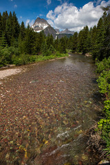 Glacier National Park in Montana USA. Beautiful Valley. Scenic M