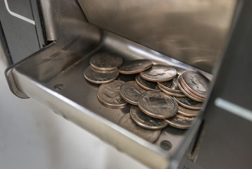 coins from a bill change machine.