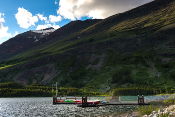 Fototapeta na wymiar Beautiful Swiftcurrent Lake, Glacier National Park