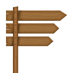 Wooden sign isolated on white