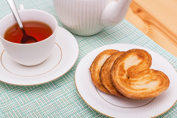 Cup of tea with cookies