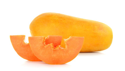 Ripe papaya isolated on the white background