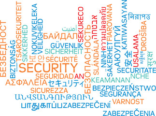 Security multilanguage wordcloud background concept