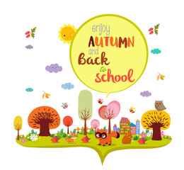 enjoy autumn and back to school. autumn banner background