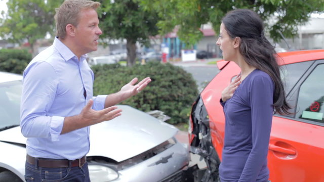 Two Drivers Arguing After Traffic Accident