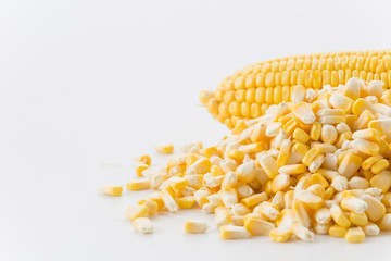 Canned Corn on white background