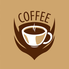 vector logo coffee cup and shield