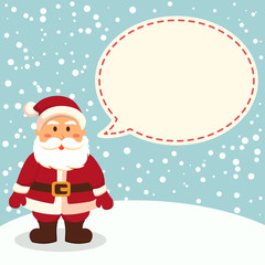 Santa Blue Notes. Christmas greeting card notes with Santa in winter background