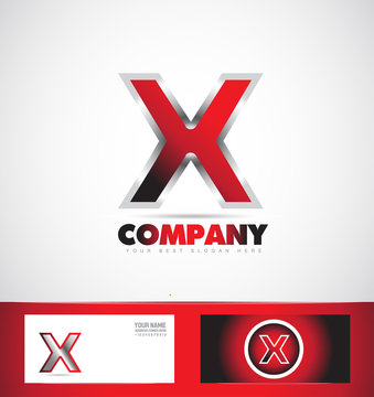 Letter X red logo metal games