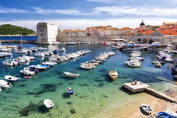Fototapeta na wymiar Dubrovnik old town pier, Dalmatia, Croatia