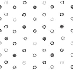 Seamless pattern of small abstract circles of thin black lines o