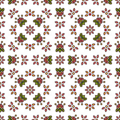 Simple flowers seamless pattern
