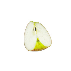 Red Fuji Apple slice cutout on transparent background