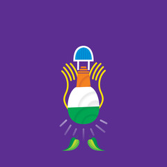 indian flag color in bulb with hands vector 