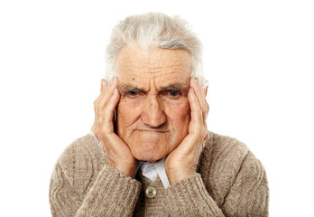 Old man with migraine