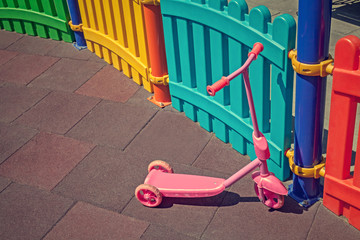 little kid bike in children playground