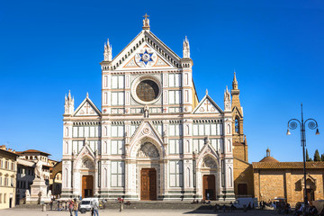 Santa Croce Piazza and Church. Florence, Italy.