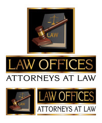 Law Firm Design With Gavel is an illustration of a design for law, lawyers, or law firms.