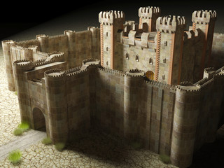 3d render medieval stronghold building exterior © G3D Studio