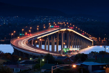 Fototapeta na wymiar Tasman Bridge at Night