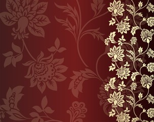 wedding card design, paisley floral pattern , India