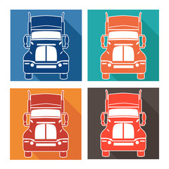 vector illustration set icons heavy truck automobile service