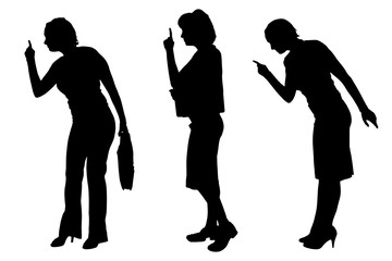 Vector silhouettes of women.