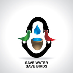 creative save water concept vector illustration 