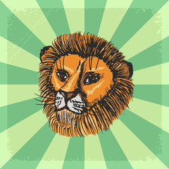 vintage background with lion