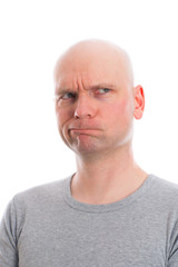 Obraz premium funny man with bald head is refecting