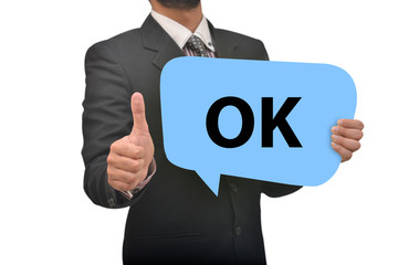 Men holding Ok sign in hand