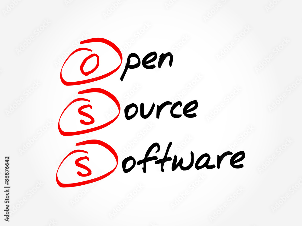 Poster oss - open source software, acronym concept