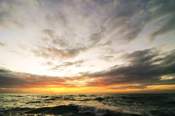 Seascape before sunrise