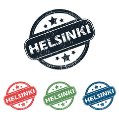 Round Helsinki city stamp set