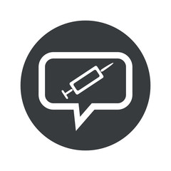 Round dialog syringe icon