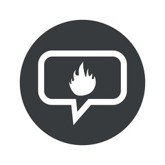 Round dialog fire icon