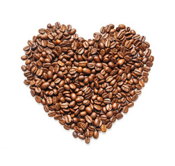 Heart shape from coffee bean