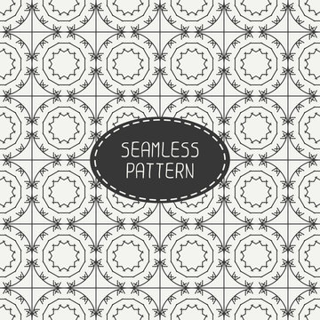 Geometric line monochrome lattice seamless arabic pattern
