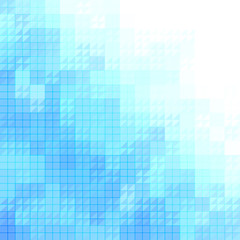 Abstract blue mosaic background with white copyspace area