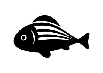 Black fish icon on white background
