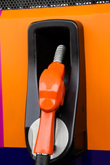 Gasoline Pump nozzles at the gas station