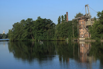 Blick zur Insel Eiswerder in Berlin-Spandau