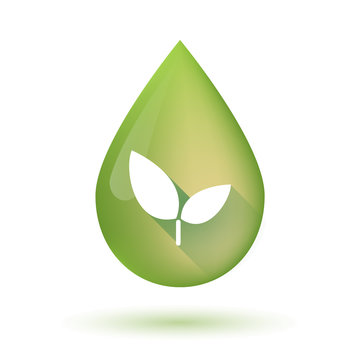Olive oil drop icon with a plant