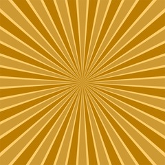 Three-color abstract background of golden rays
