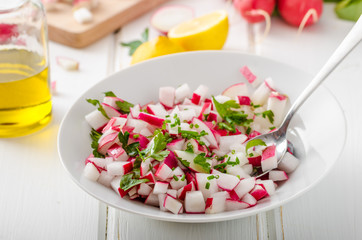 Radish Spring salad with herbs